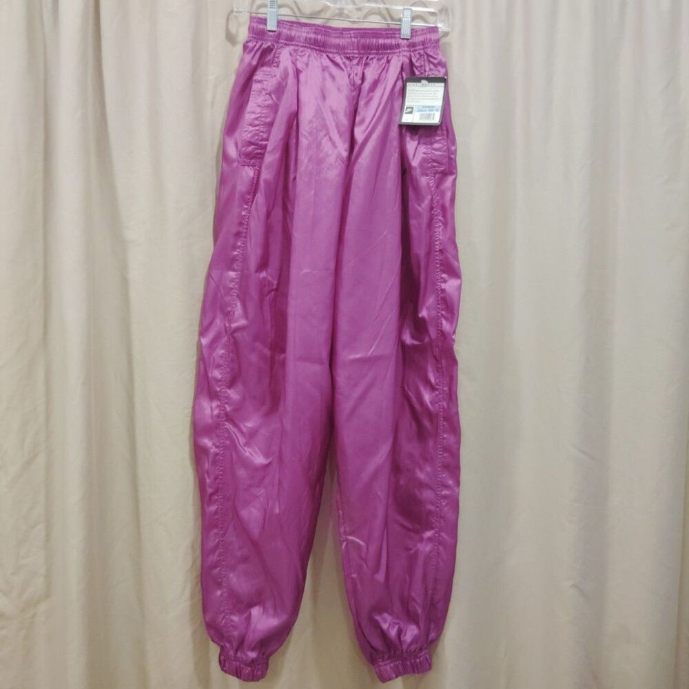 NWT VTG 1991 Nike "Gray Tag" Nylon Track Pants | Fuchsia Pink | Deadstock M
